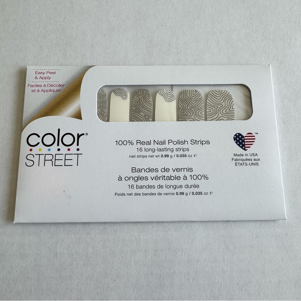*Retired* Color Street: Out of Line | Black Squiggly Lines Clear Overlay Stripes - Picture 3 of 12